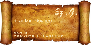 Szanter Gyöngyi névjegykártya